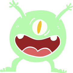 flat color illustration cartoon monster