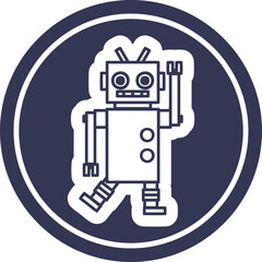 dancing robot circular icon