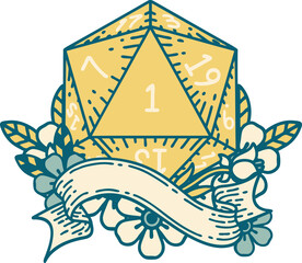 natural one d20 dice roll illustration