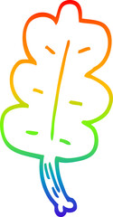 rainbow gradient line drawing cartoon leaf