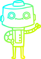 cold gradient line drawing cartoon robot
