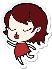 sticker of a cute cartoon vampire girl