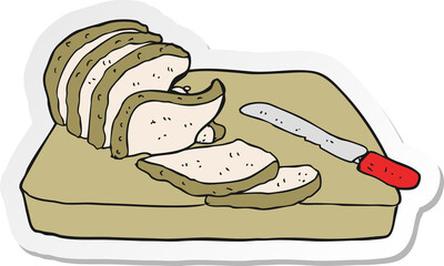 sticker of a cartoon sliced bread