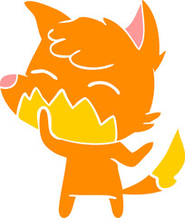 flat color style cartoon fox