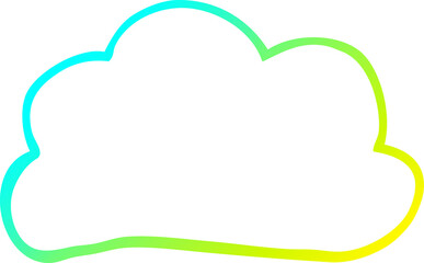 cold gradient line drawing cartoon weather cloud