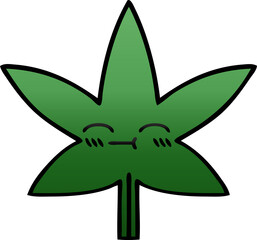 gradient shaded cartoon marijuana leaf