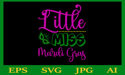 Fototapeta na wymiar Little Miss Mardi Gras SVG 