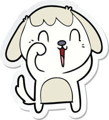 sticker of a cute cartoon dog