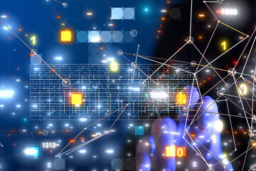 Obraz premium diagram Futuristic wave, Futuristic data stream - connection