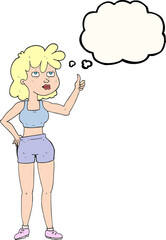 thought bubble cartoon gym woman