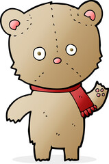 cartoon waving teddy bear