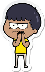 sticker of a cartoon annoyed man
