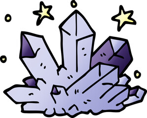 cartoon doodle magical crystal