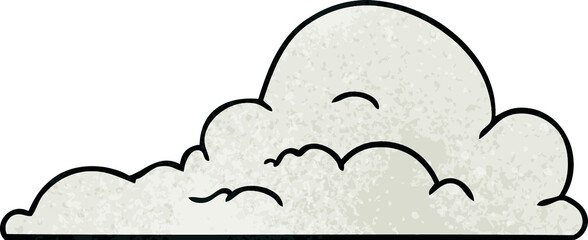 textured cartoon doodle of white large clouds