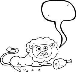 speech bubble cartoon lion