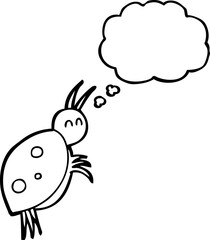 thought bubble cartoon ladybug