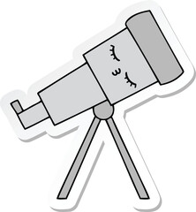 sticker of a cute cartoon telescope