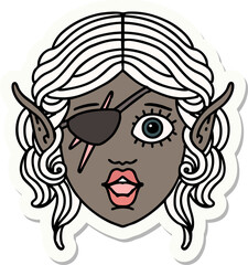 elf rogue character face sticker
