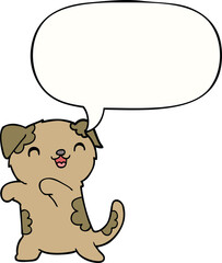 cute cartoon puppy and speech bubble