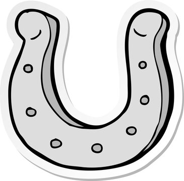 recommend clip art: sticker of a cartoon horseshoe