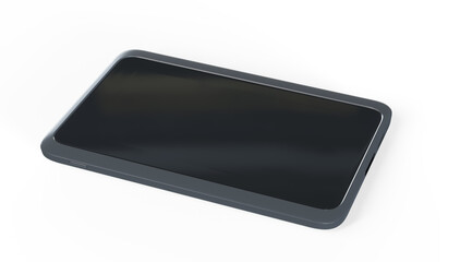 Tablet computer with blank screen 3d render