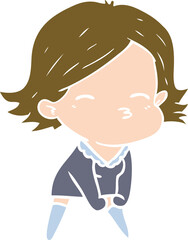 flat color style cartoon woman