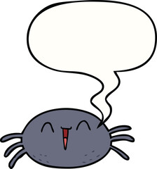 cartoon halloween spider and speech bubble