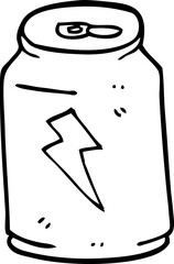 line drawing cartoon energy drink