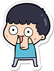 sticker of a cartoon man staring