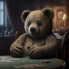 teddy bear sitting on a chair