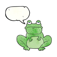 speech bubble textured cartoon frog