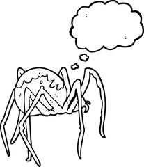 thought bubble cartoon creepy spider