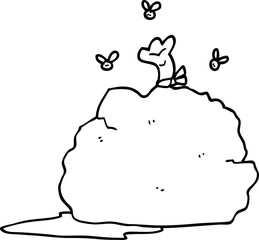 line drawing cartoon bag of garbage