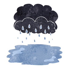 retro cartoon rain cloud