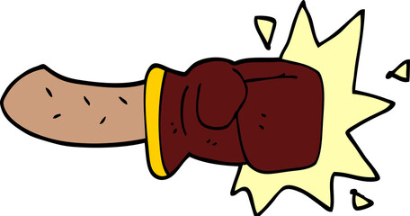 cartoon doodle boxing glove