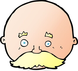 cartoon bald man with mustache