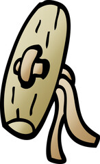 cartoon doodle old wooden button