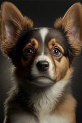 close up of a dog - Cute puppy - Created with Generative AI technology.