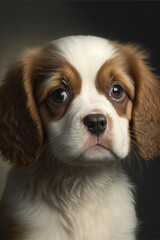 cavalier king charles spaniel puppy - Cute puppy - Created with Generative AI technology.