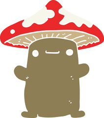 flat color style cartoon mushroom
