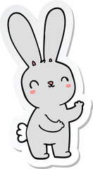 Obraz premium sticker of a cute cartoon rabbit