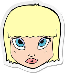 sticker of a cartoon female face