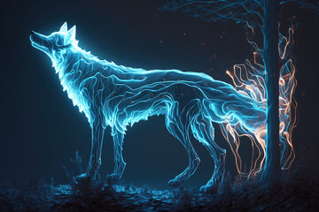 Obraz na płótnie Canvas Wolf Spirit, Generative AI