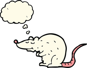 cartoon rat with thought bubble
