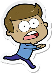 Obraz premium sticker of a cartoon shocked man