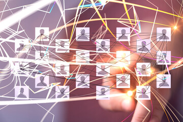 Global network. Blockchain. 3D illustration. Neural networks and artificial intelligence. Abstract