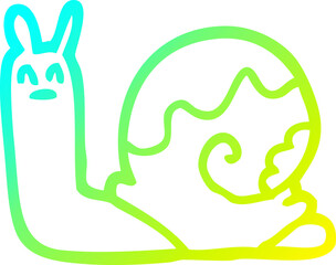 cold gradient line drawing cartoon snail