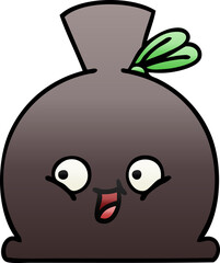 gradient shaded cartoon sack