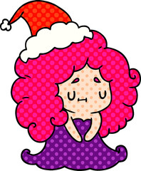 christmas cartoon of kawaii girl
