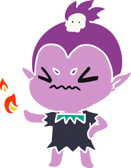 cartoon of cute kawaii vampire girl